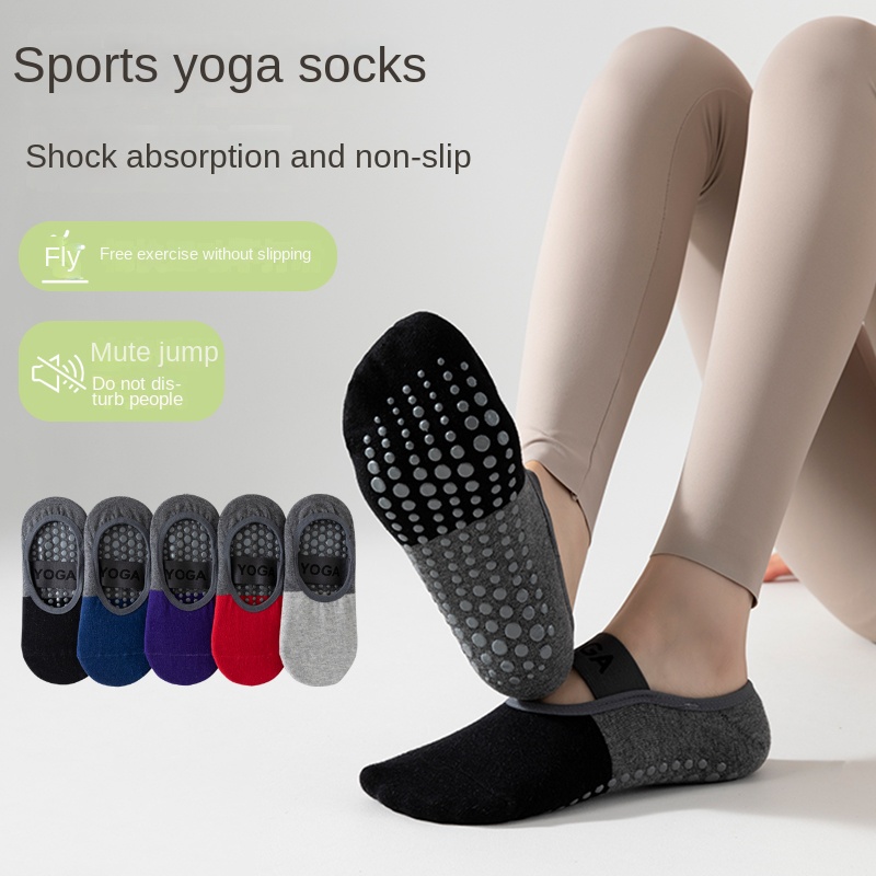 Yoga In Fitness - 5足組 クロスボーダー プロ仕様 ヨガソックス、コットンストラップ付きシリコン滑り止め ピラティス フィットネス