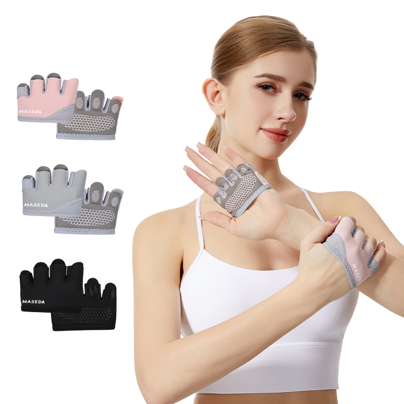 Yoga In Fitness - フィットネス用フィンガーレスグローブ：ピラティスやエアリアルヨガ用の水ぶくれ防止スポーツグローブ—滑り止めと通気性に優れています