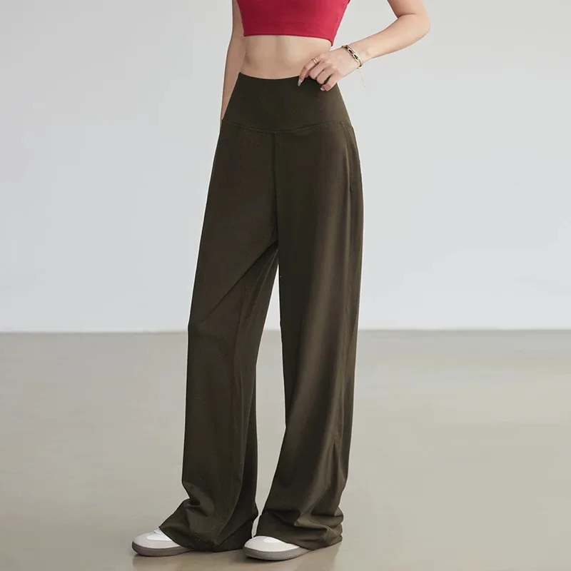 Yoga Fitness Leggings - フィットネス レディース ルーズストレート スポーツパンツ ハイウエスト ランニングレギンス