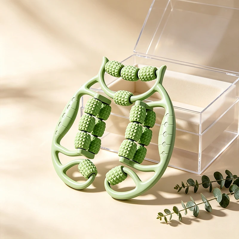 Yoga Fitness Ring - 18輪レッグマッサージャー ローラーリングクランプ マッサージツール ふくらはぎ・太もも筋肉のリラックス フィットネス ヨガ