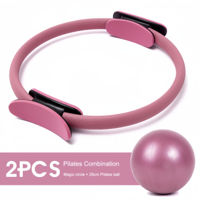 Yoga Fitness Ring - 25cmヨガピラティスリングセット（抵抗バンド付き）フィットネスストレッチ用