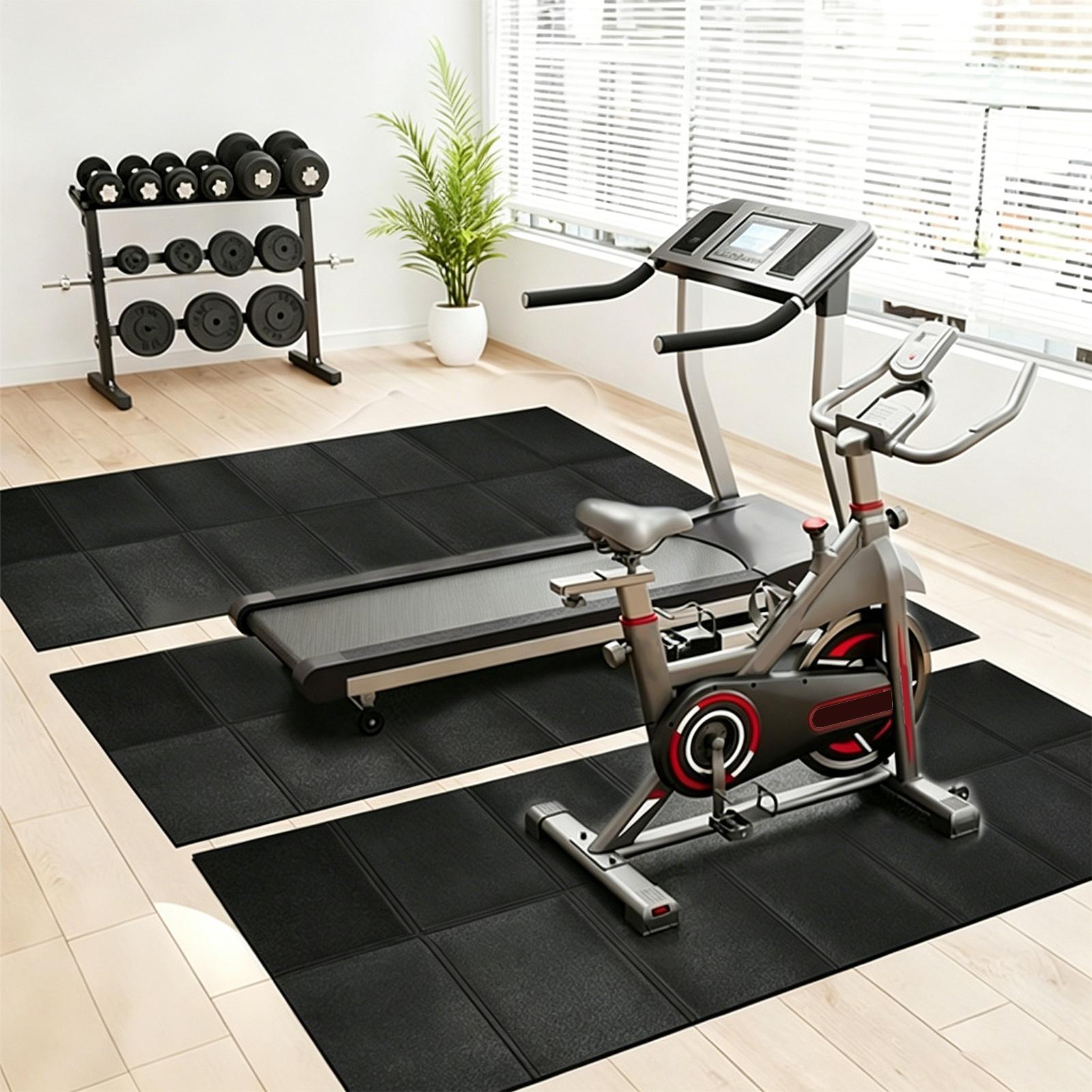 トレッドミルマット振動吸収ヘビーデューティトレッドミルフロア - Yoga Mat For Fitness のレビューと価格
