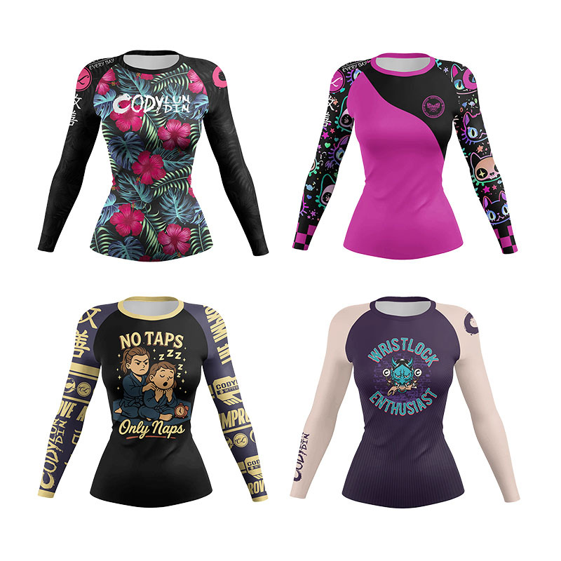 女性 MMA 圧縮スポーツ Tシャツ柔術ボクシングトップ速乾 - Yoga Fitness Jiu Jitsu のレビューと価格