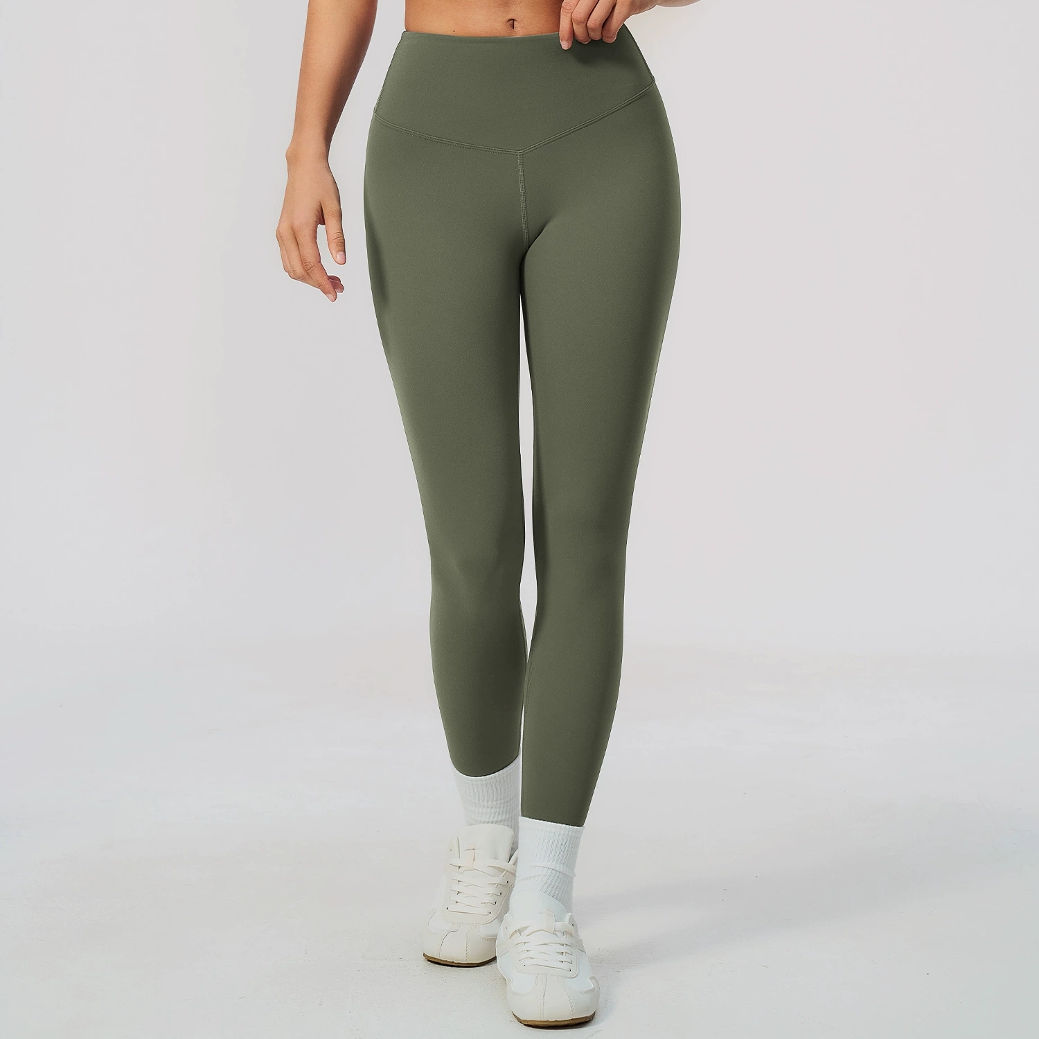 無地ヨガパンツ レディース ハイウエスト ジム フィットネス - Yoga Fitness Leggings のレビューと価格
