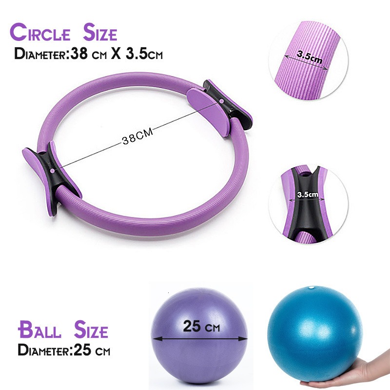 25cmヨガピラティスリングセット（抵抗バンド付き）フィット - Yoga Fitness Ring のレビューと価格